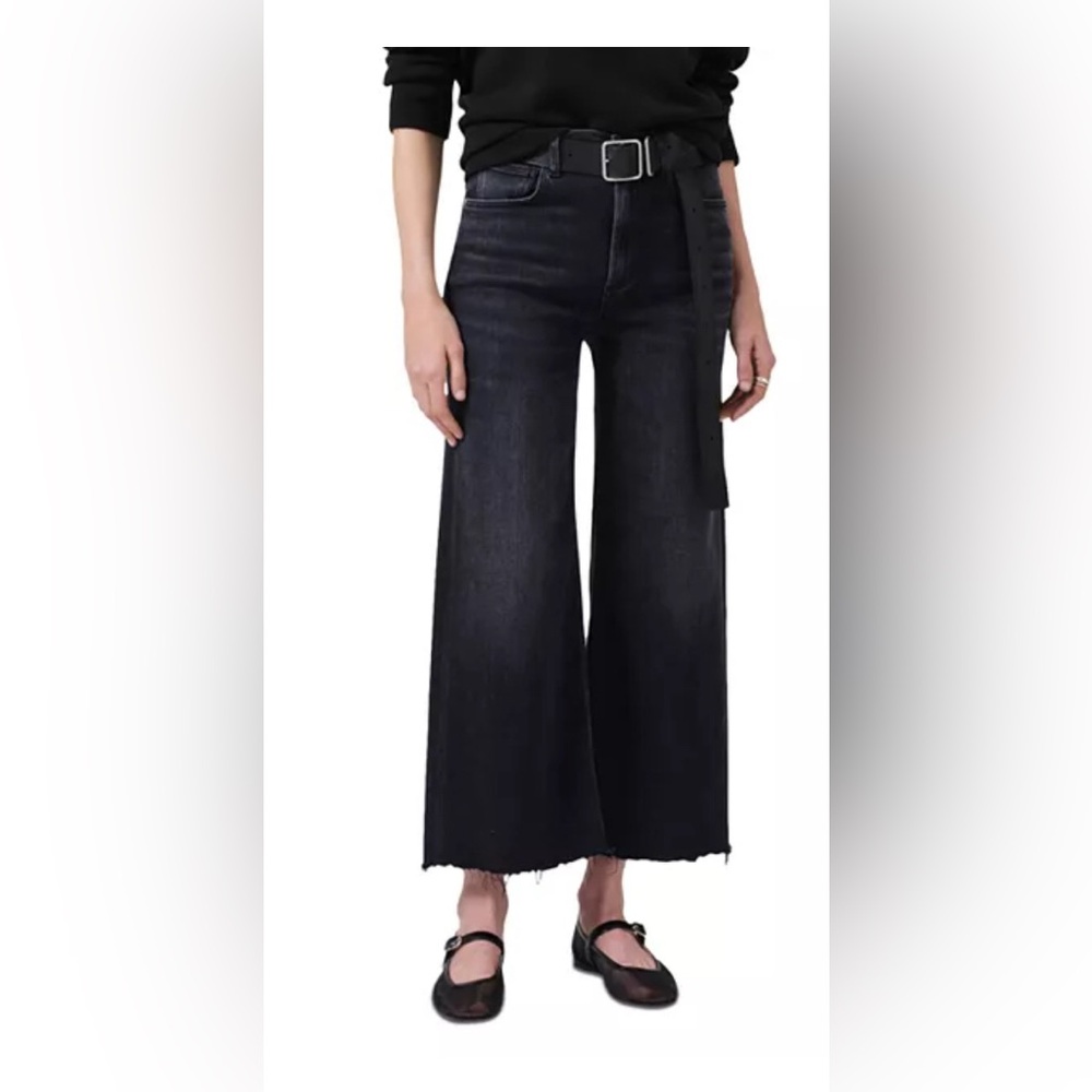 Citizens of Humanity Lyra Wide Leg Crop Raw Hem Jeans